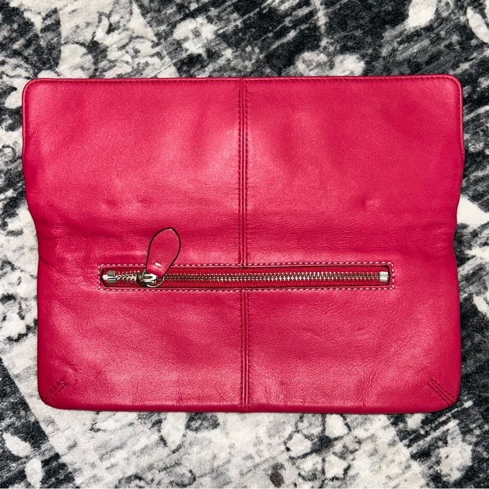 Coach Vibrant Pink Leather Clutch RARE y2k - Picture 2 of 5